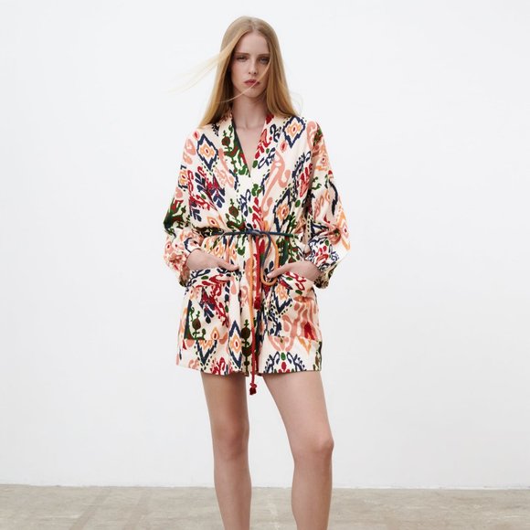 ZARA | Printed Pocket Kimono - Picture 1 of 8